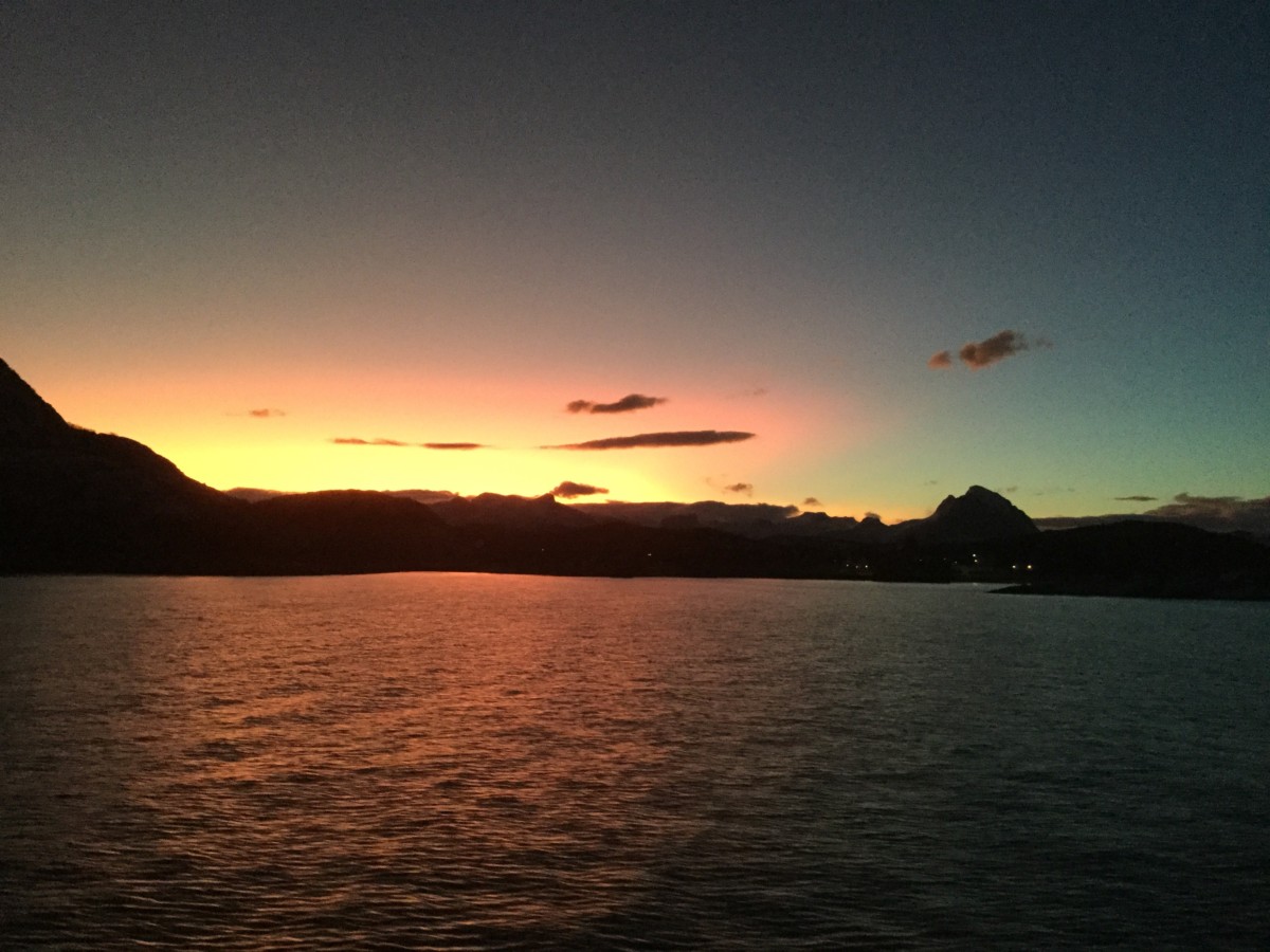 Sunset, Norway, cruise, Hurtigruten, Arctic, Northern Lights 