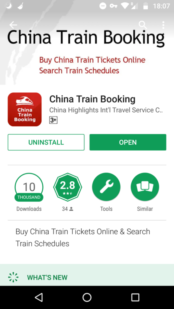 China Train Booking app, Buying train tickets in China