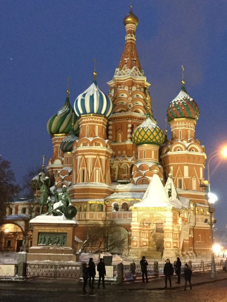 St Basils, Moscow, Russia, Red Square, winter, Trans-Siberian