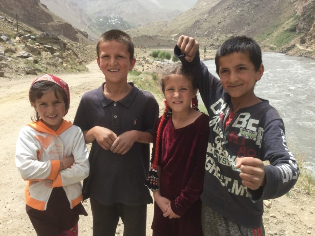 pamir highway, wakhan valley, village kids
