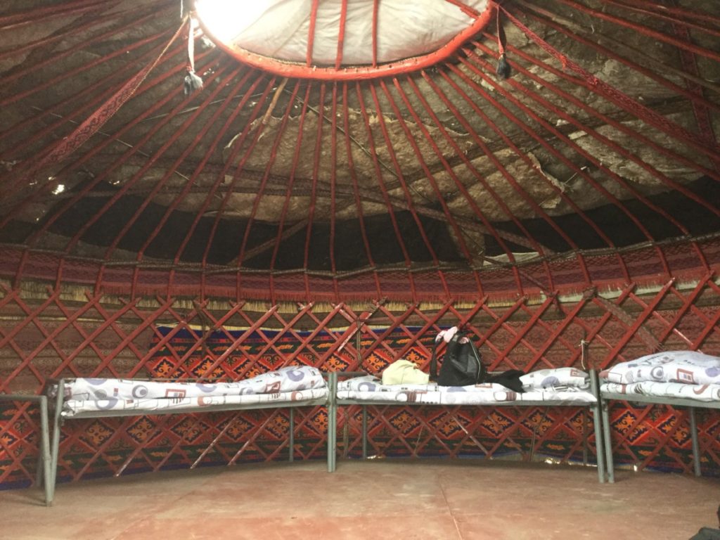 Yurt interior, Kyrgyzstan, CBT, Lenin Peak base camp