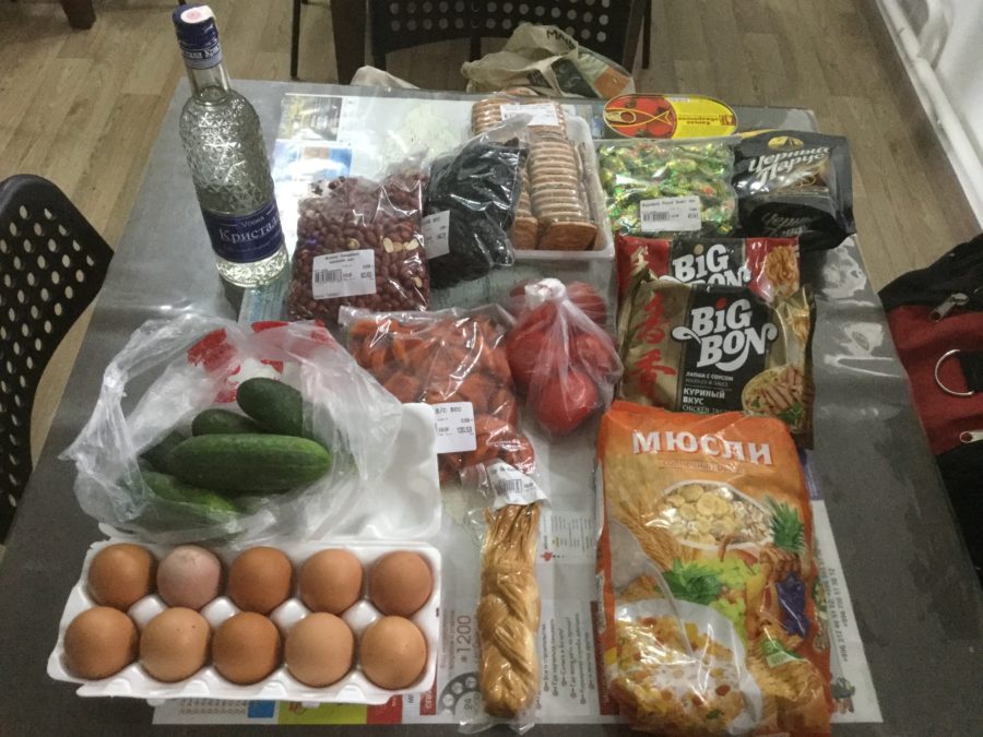 Food supplies for 4 days hiking, Ala-Kol lake trek