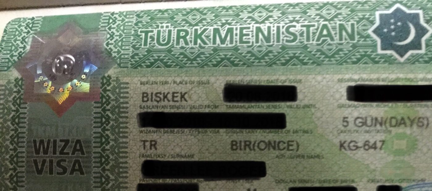 Bishkek - visa Travellers in transit Turkmenistan Frugal