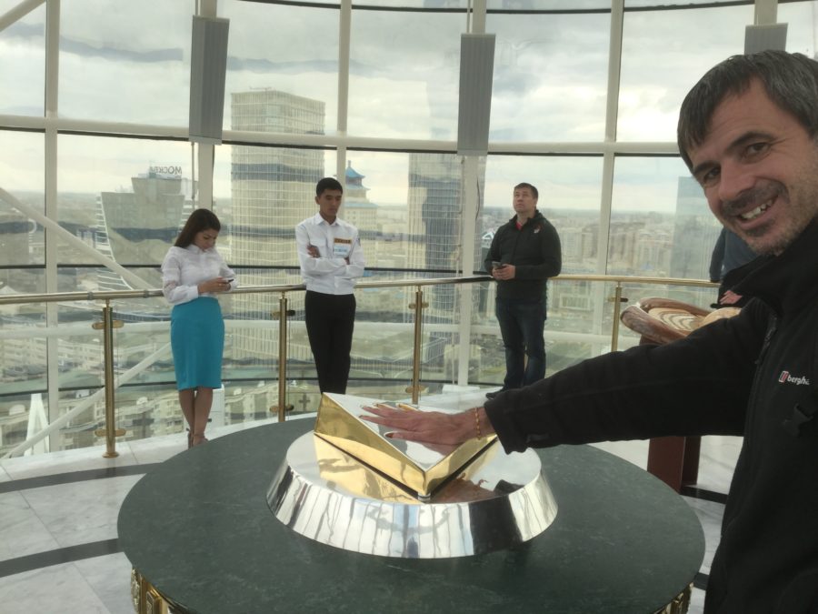 Nazarbayev handprint, Bayterek monument, visit Astana