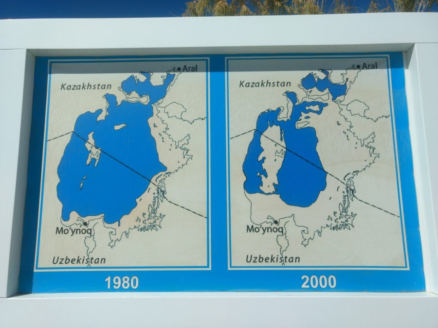 Aral Sea 1980 & 2000 Moynaq