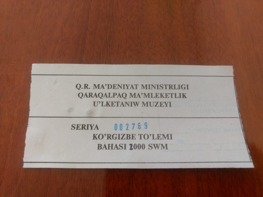 Ticket for Moynaq museum