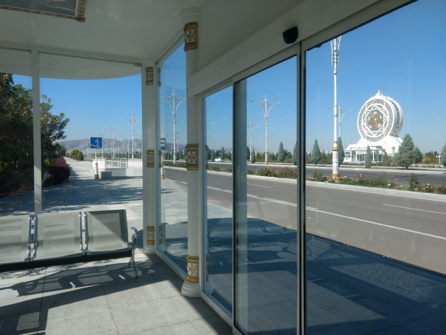 Bus stop in Ashgabat