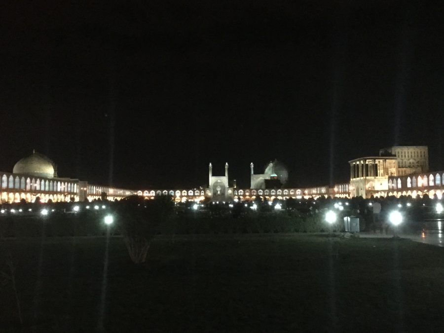 Naqsh-e-Jahan square at night, one month in Iran