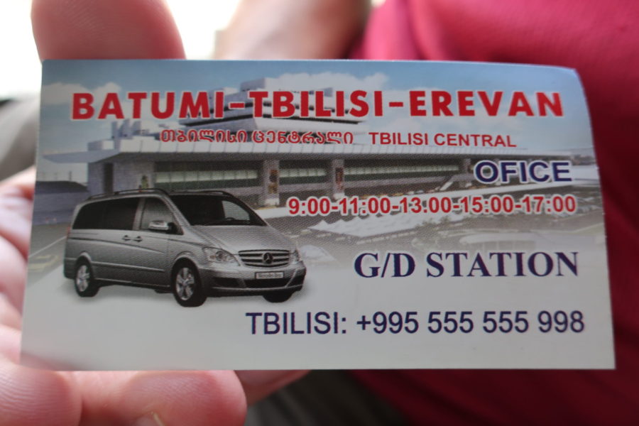 Tbilisi to Yerevan card