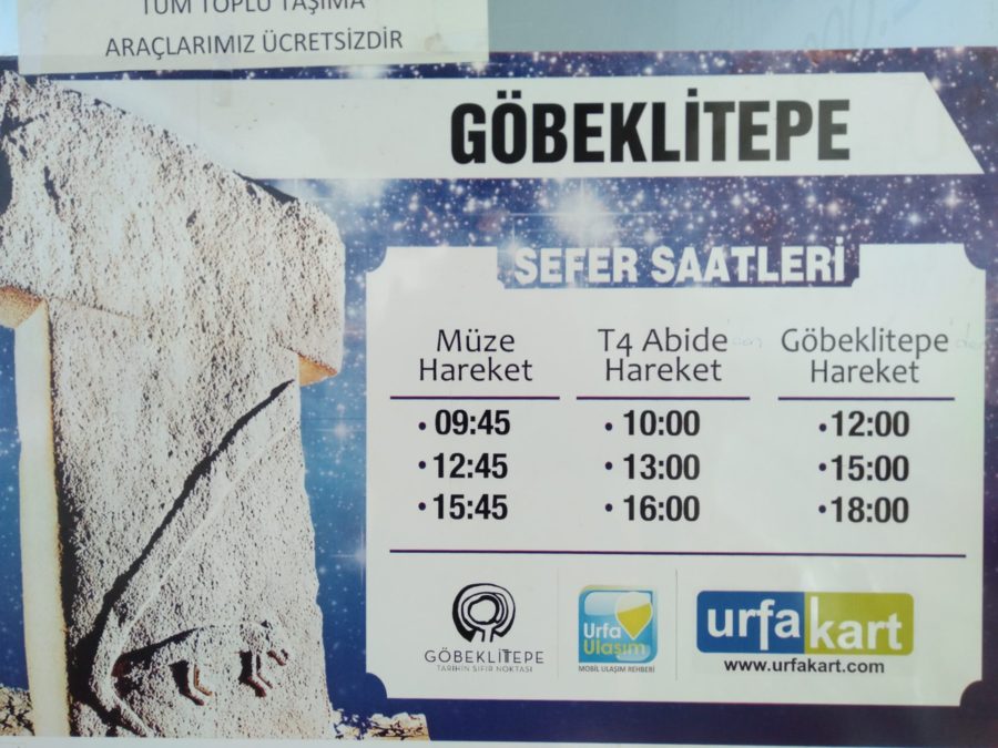 Bus timetable for Gobekli Tepe