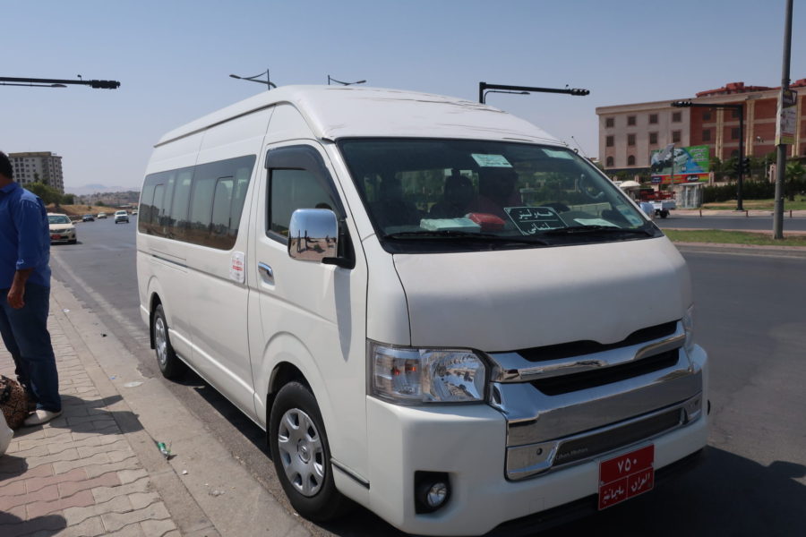 Minibus from Erbil to Sulaymaniyah in Iraqi Kurdistan