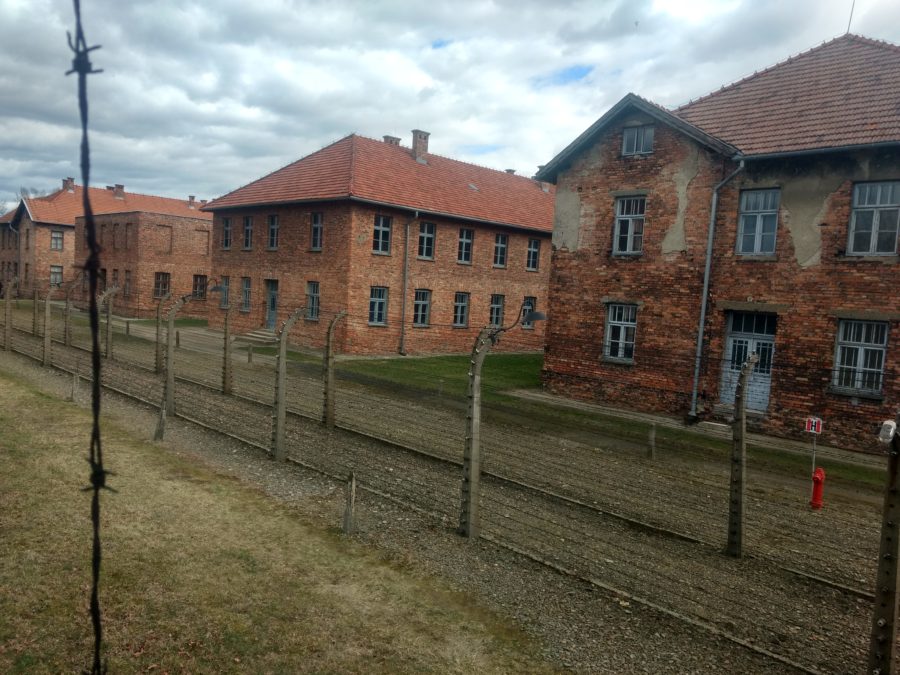 Auschwitz I seen over the wall