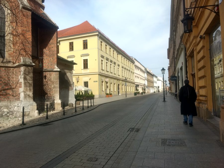 Empty streets in Krakow Old Town
