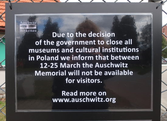 Sign at Auschwitz 12 March