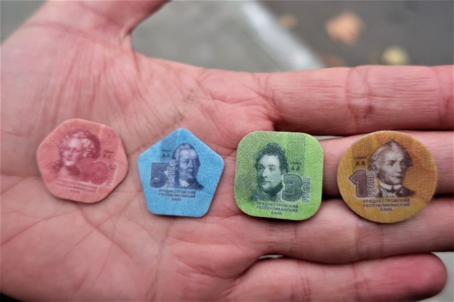 Plastic token money in Transnistria