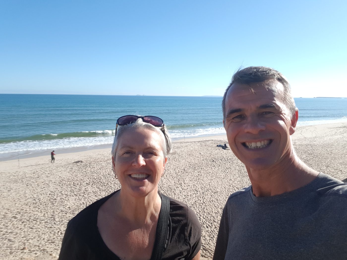 Frugal Travellers on beach in Portugal